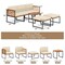 Costway 6 PCS Acacia Wood Patio Furniture Set Outdoor Sectional Conversation Sofa Set Beige